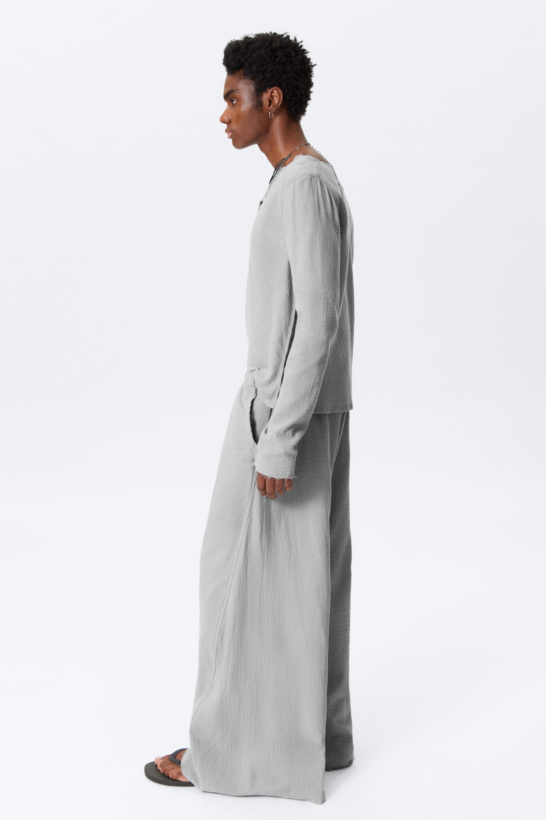 Dimgrå - Motion Low Waist Cotton Trousers - 6