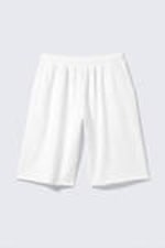 Weiß - Knielange Oversized-Frotteeshorts - 3