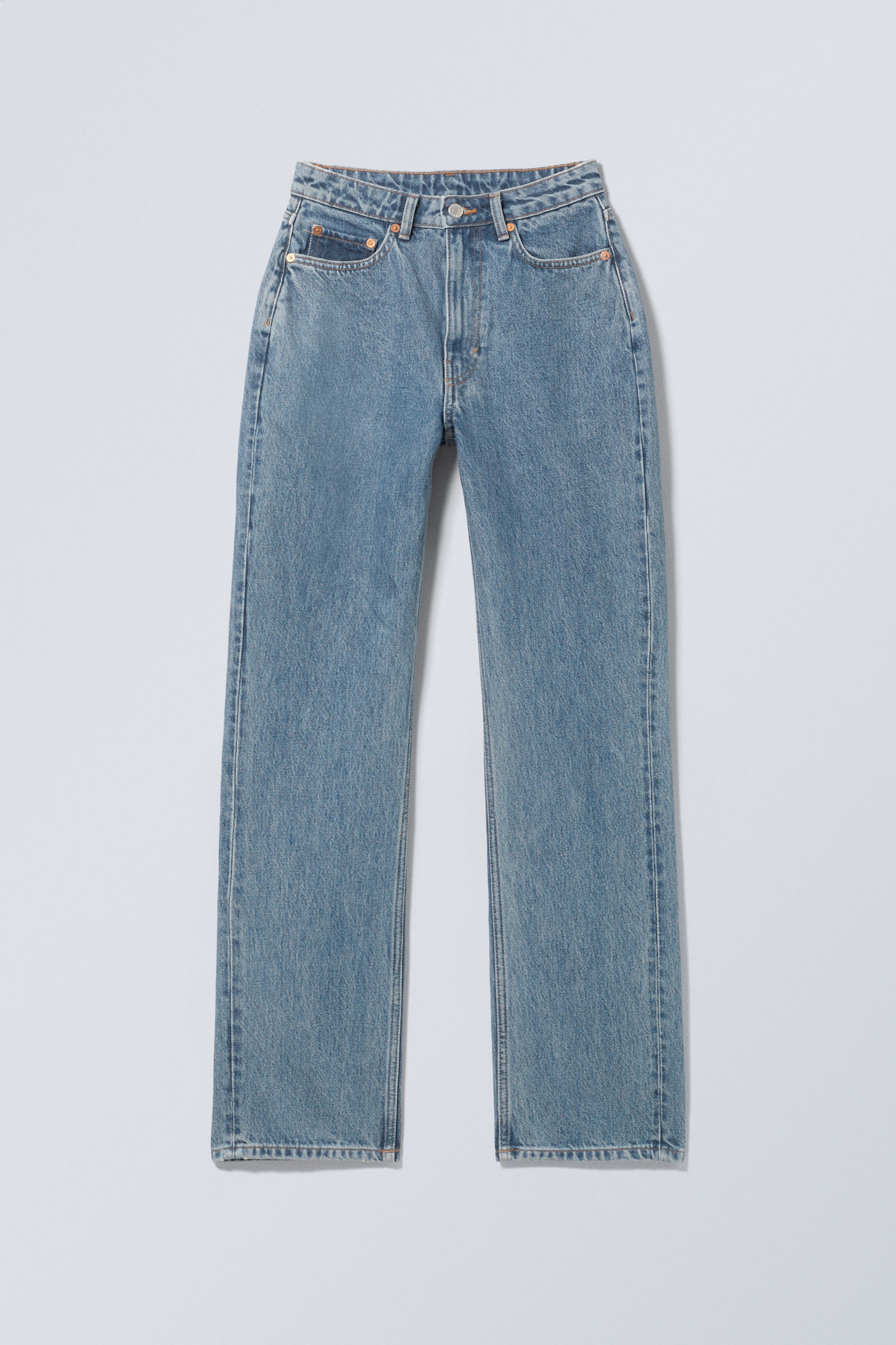 90s Blue - Medium Blue - Resolute Curve High Waisted Regular Straight Jeans - 5