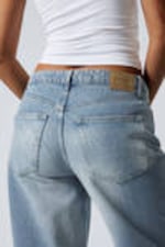 Blue Fade - Mittelblau - Area Mid Rise Loose Wide Leg Jeans - 4
