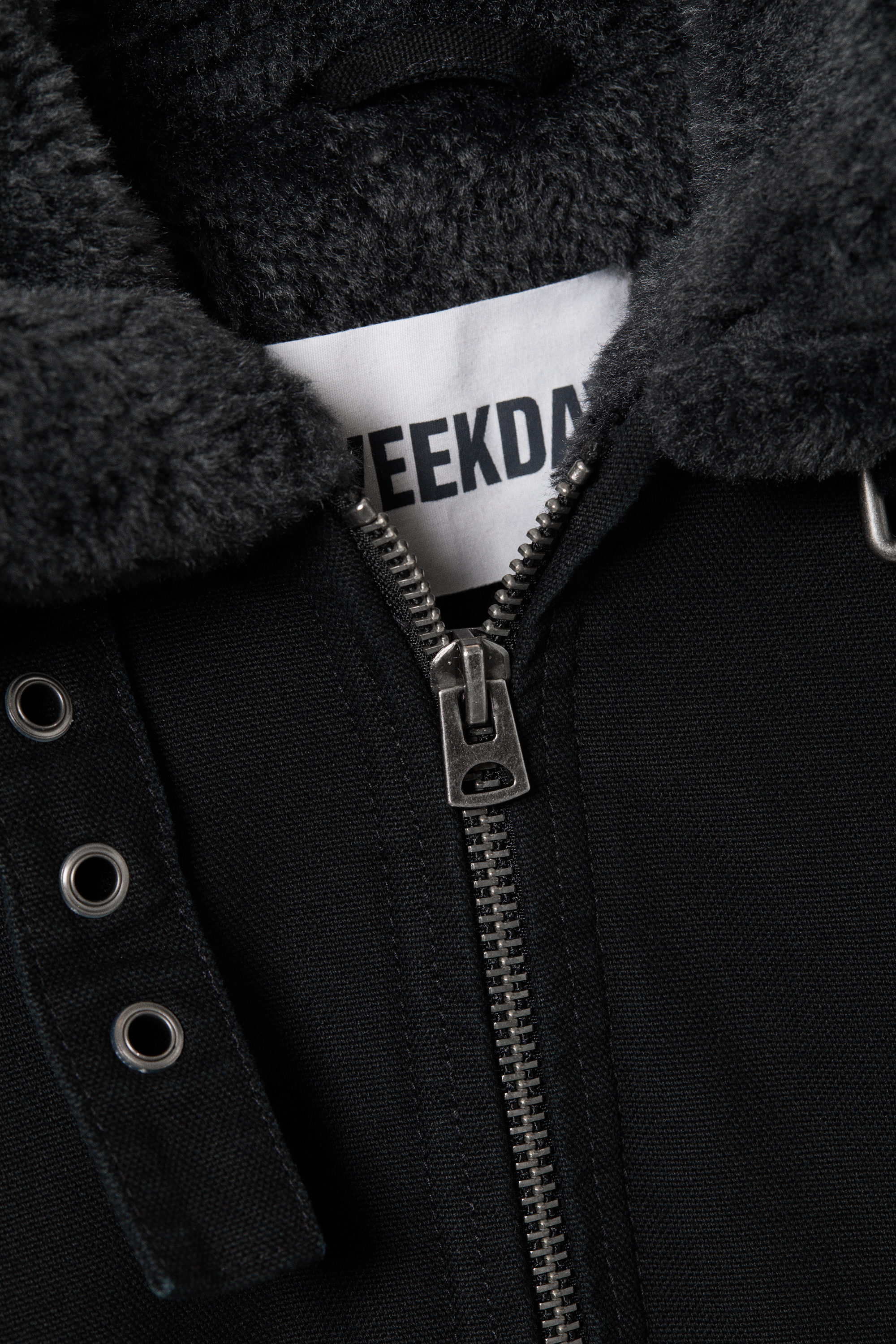 Black - Fur-Lined Canvas Jacket - 3