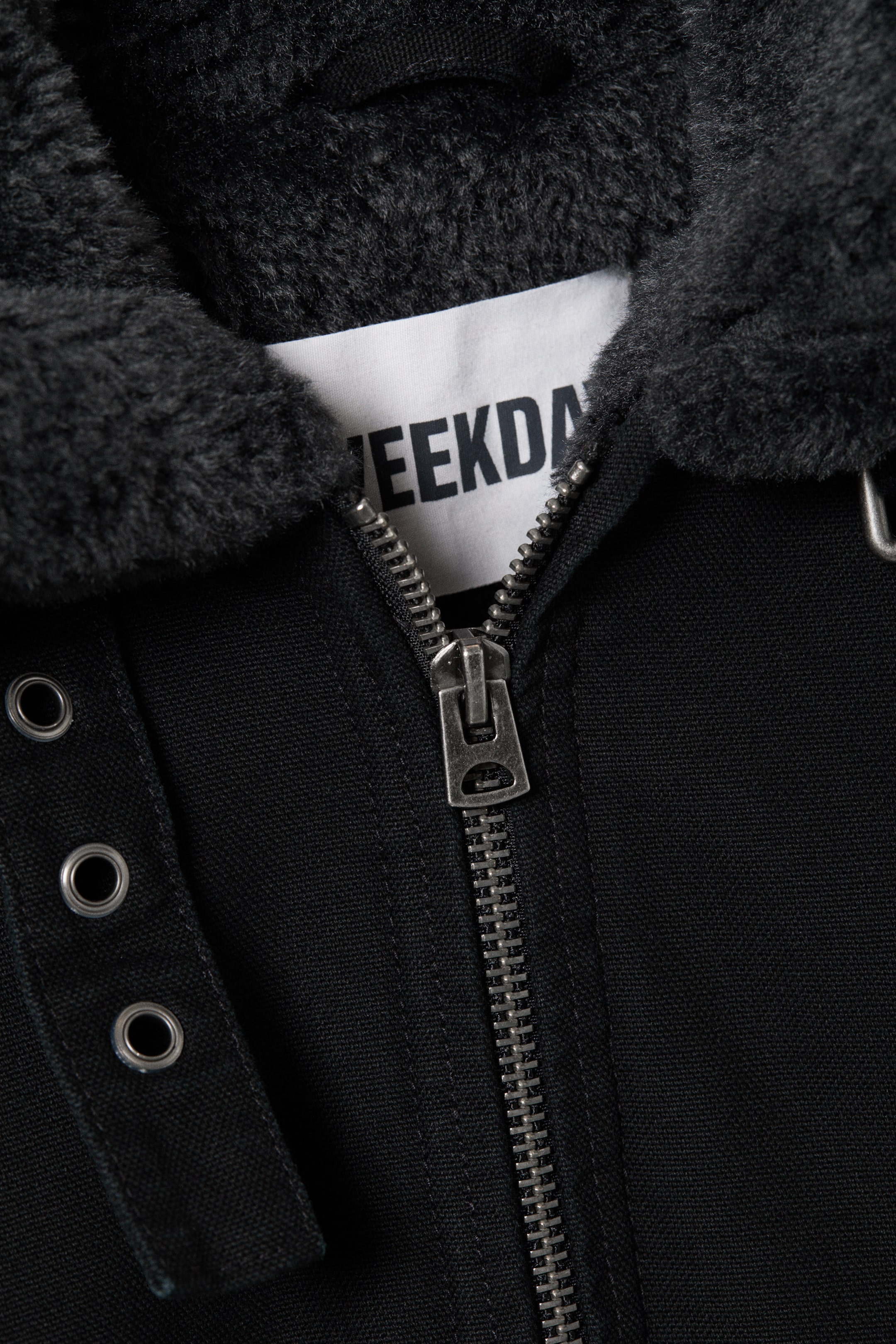 Black - Fur-Lined Canvas Jacket - 6