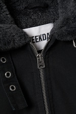 Black - Fur-Lined Canvas Jacket - 6