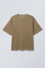 Washed Khaki Green - Great Boxy Heavyweight T-Shirt - 0