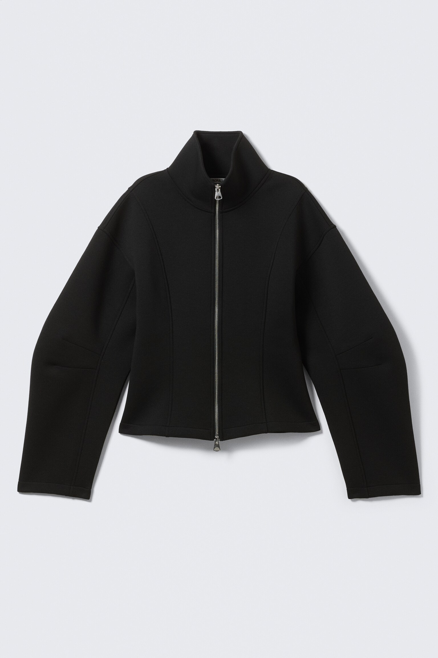 Fitted Scuba Zip Jacket - Black - 2