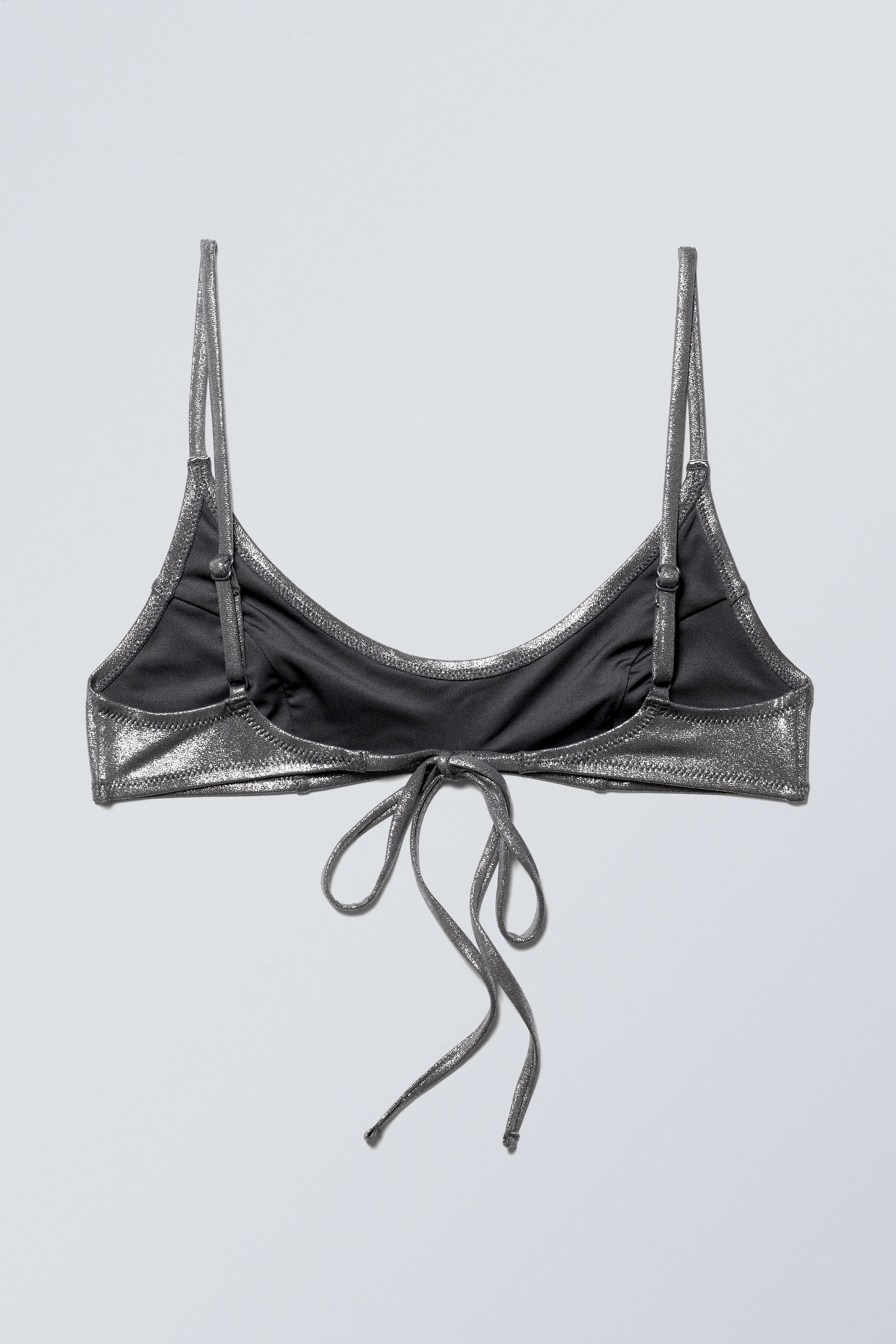glitter bikini top - Dark Glitter Silver | Weekday WW