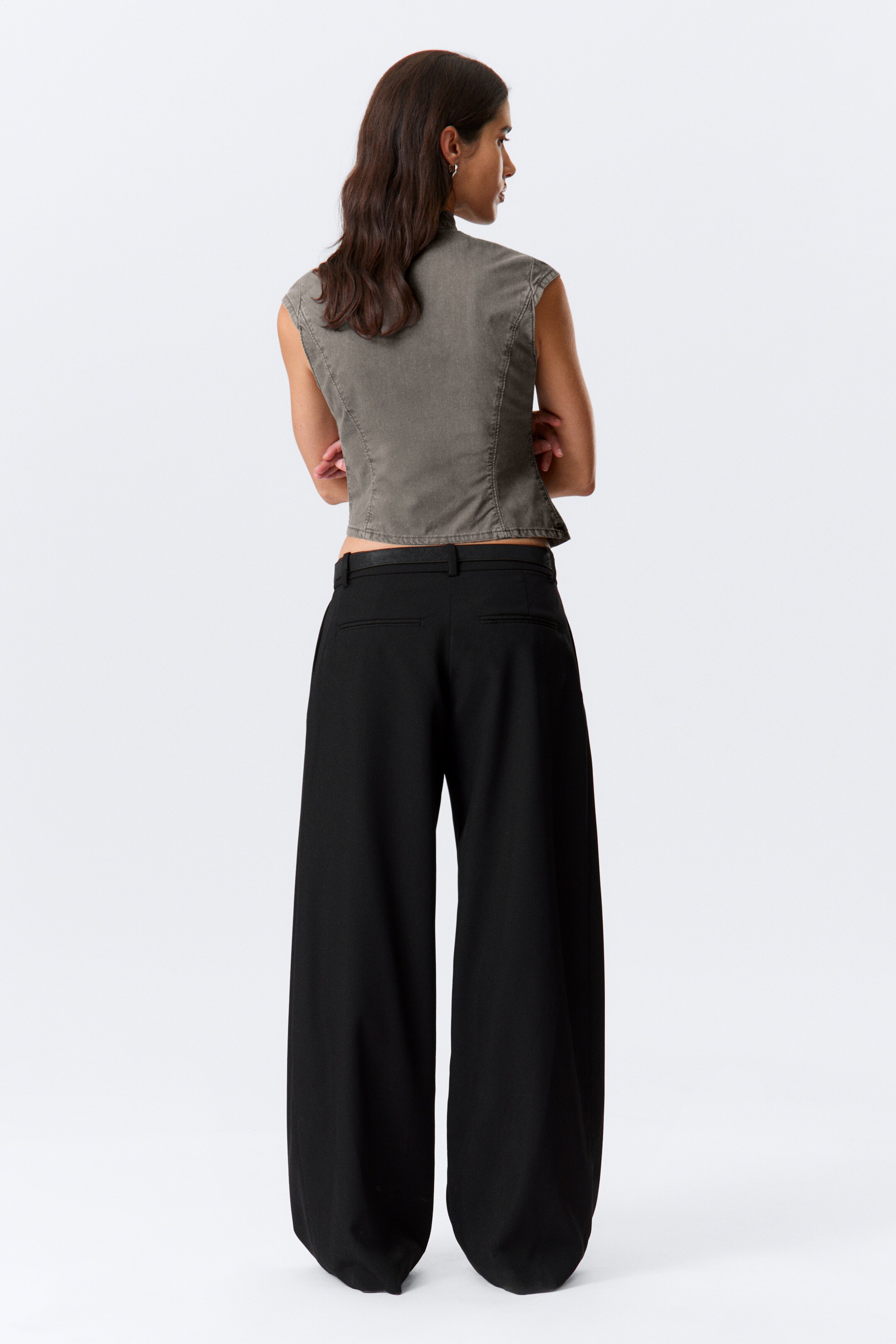 Agrandir l'image: Pantalon de costume large taille basse - Noir - FEMME | H&M CH 5