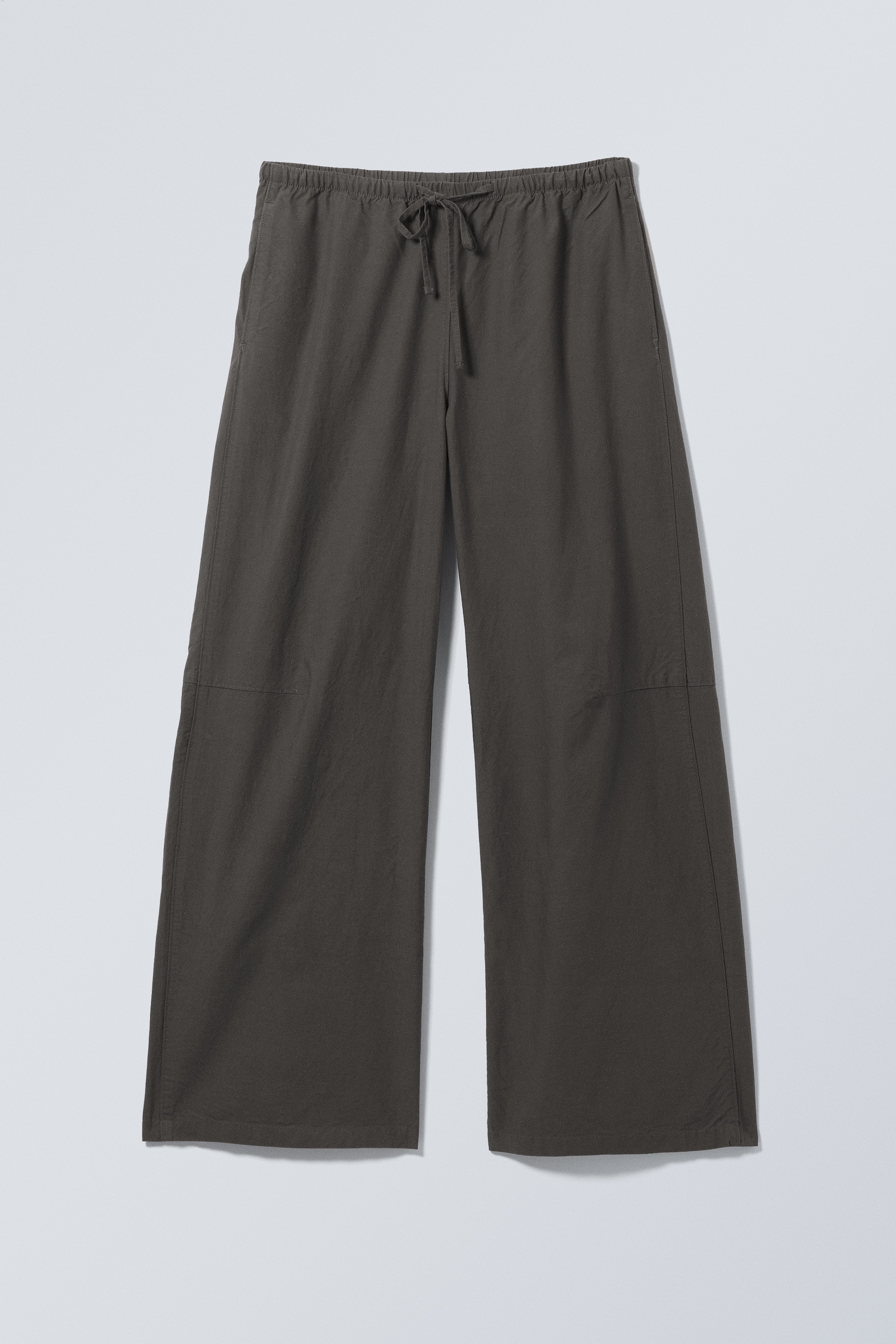 Loose Fit Low Waist Washed Trousers - Dark Grey/White