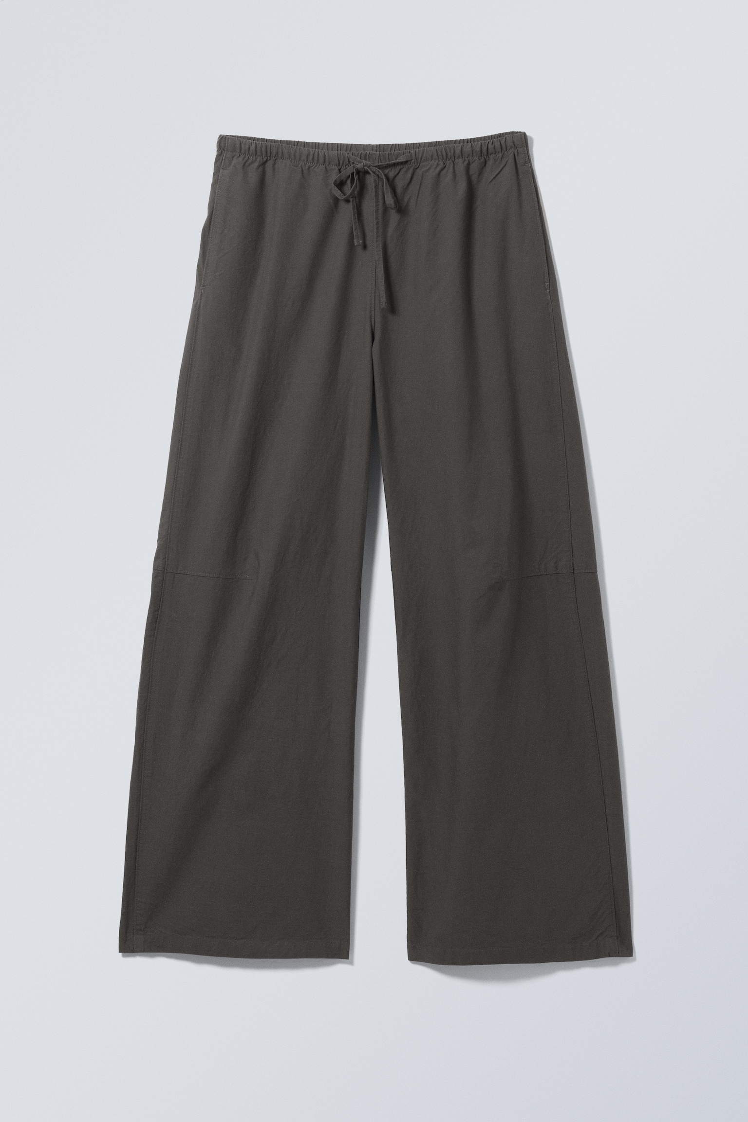 Loose Fit Low Waist Washed Trousers - Dark Grey/White - 2