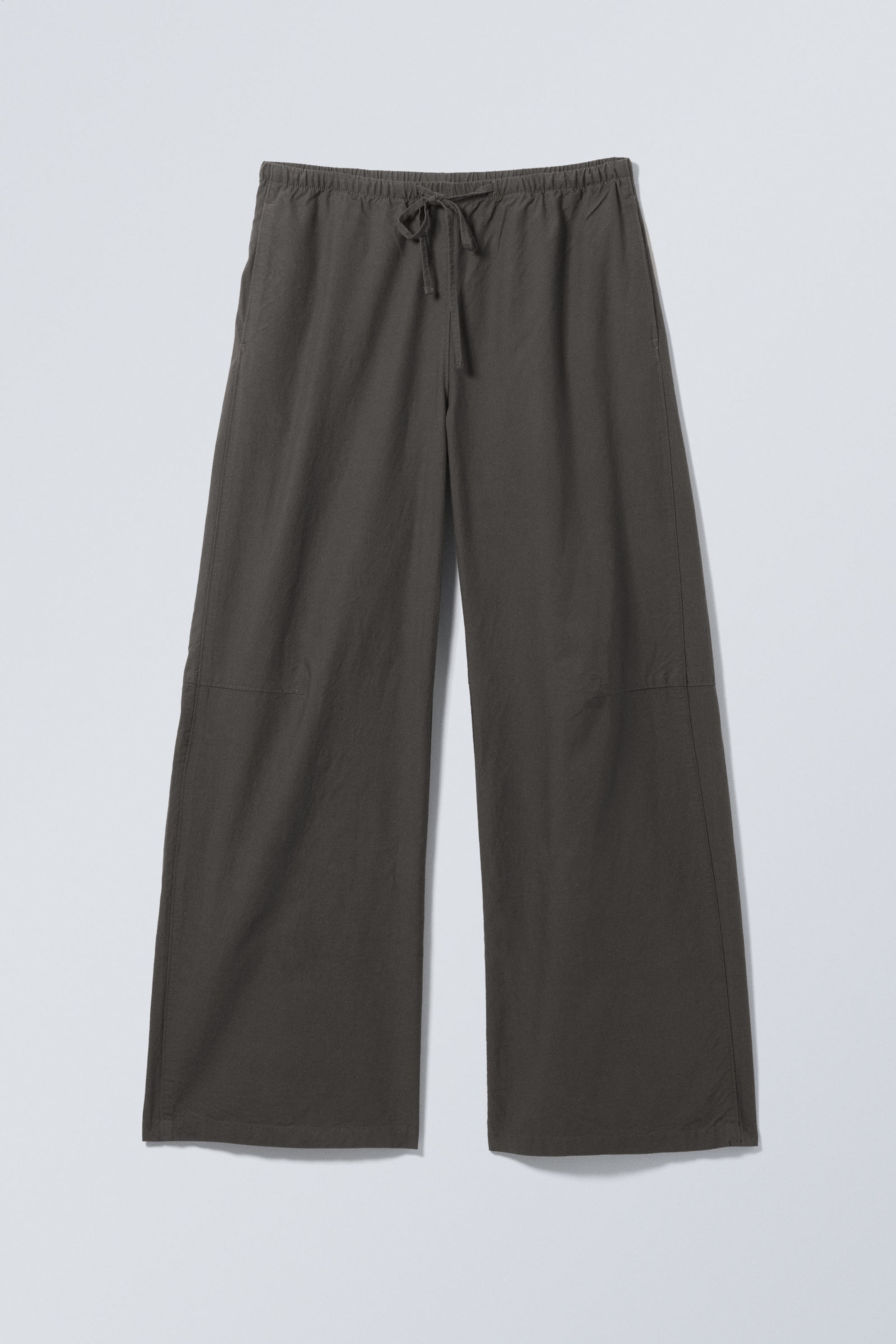 Dark Grey - Loose Fit Low Waist Washed Trousers - 4