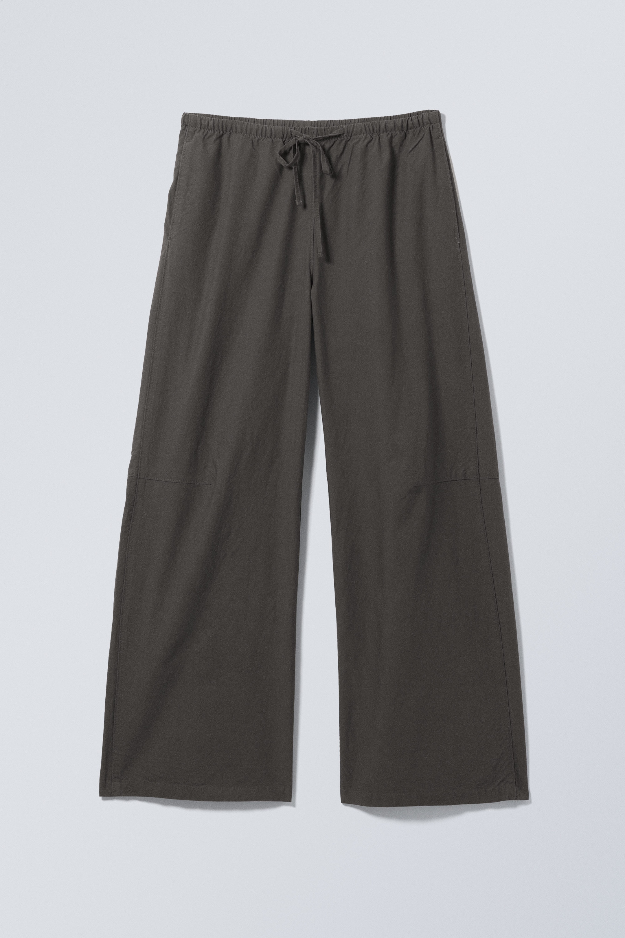 Dark Grey - Loose Fit Low Waist Washed Trousers - 1