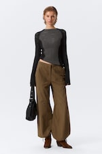 Black & Grey - Slim Knitted Raglan-Sleeved Sweater - 1