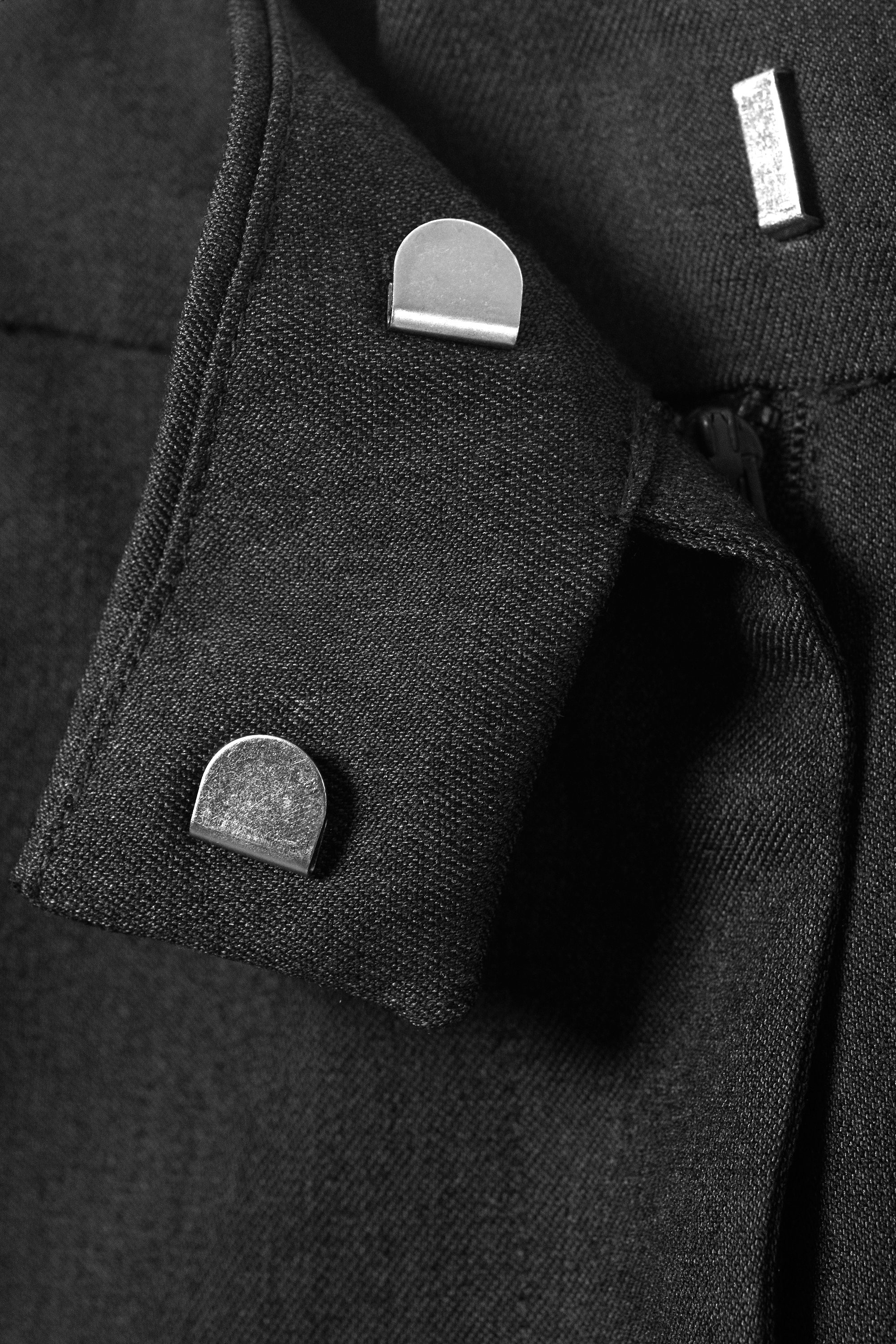 Mörkgråmelerad - Låga Kostymbyxor - 5