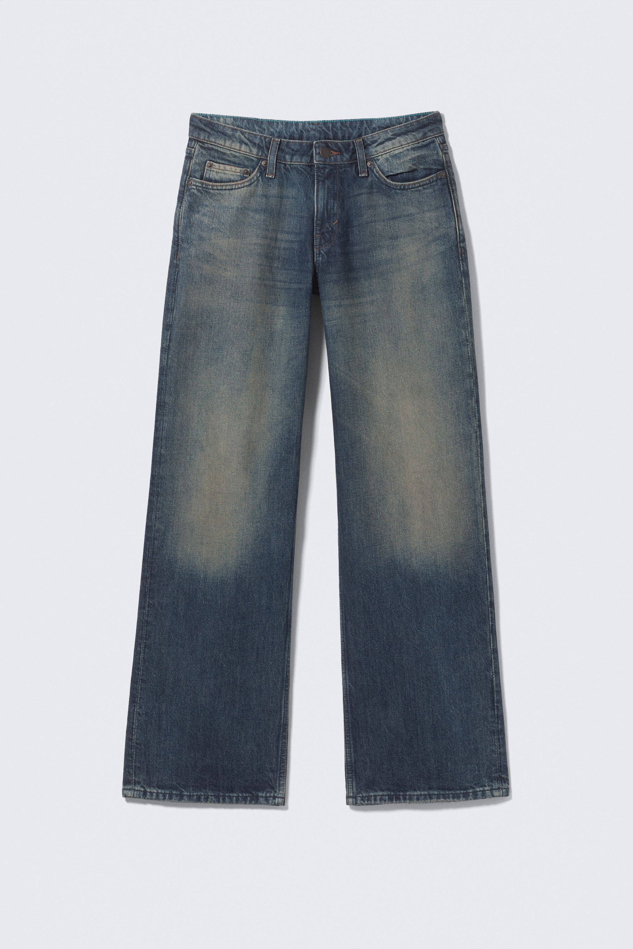 Baltic Blue - Dark Blue - Ample Low Rise Loose Wide Leg Jeans - 5