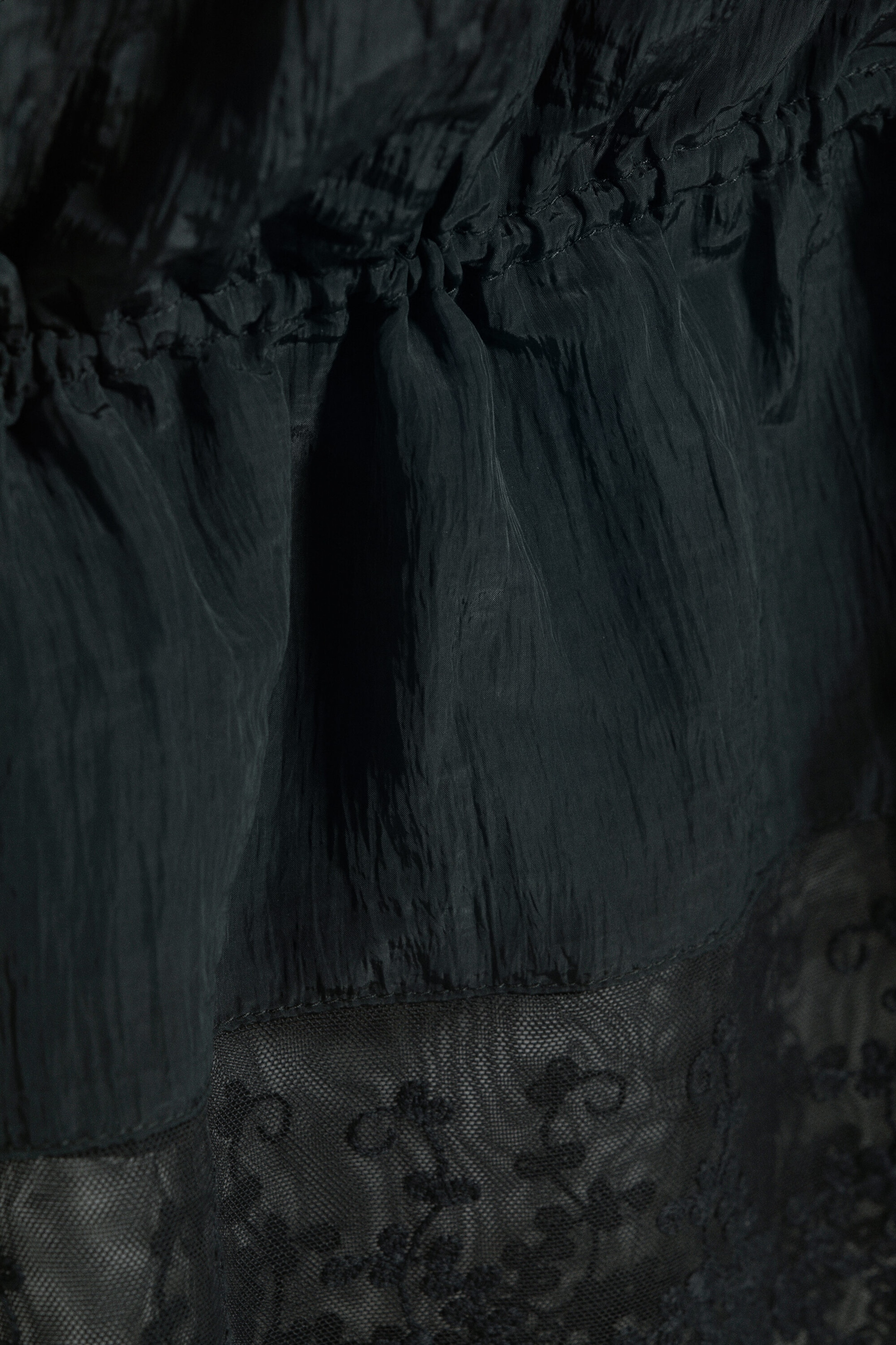 Svart - Rosabel lågmidjade lediga bloomers med spets - 5