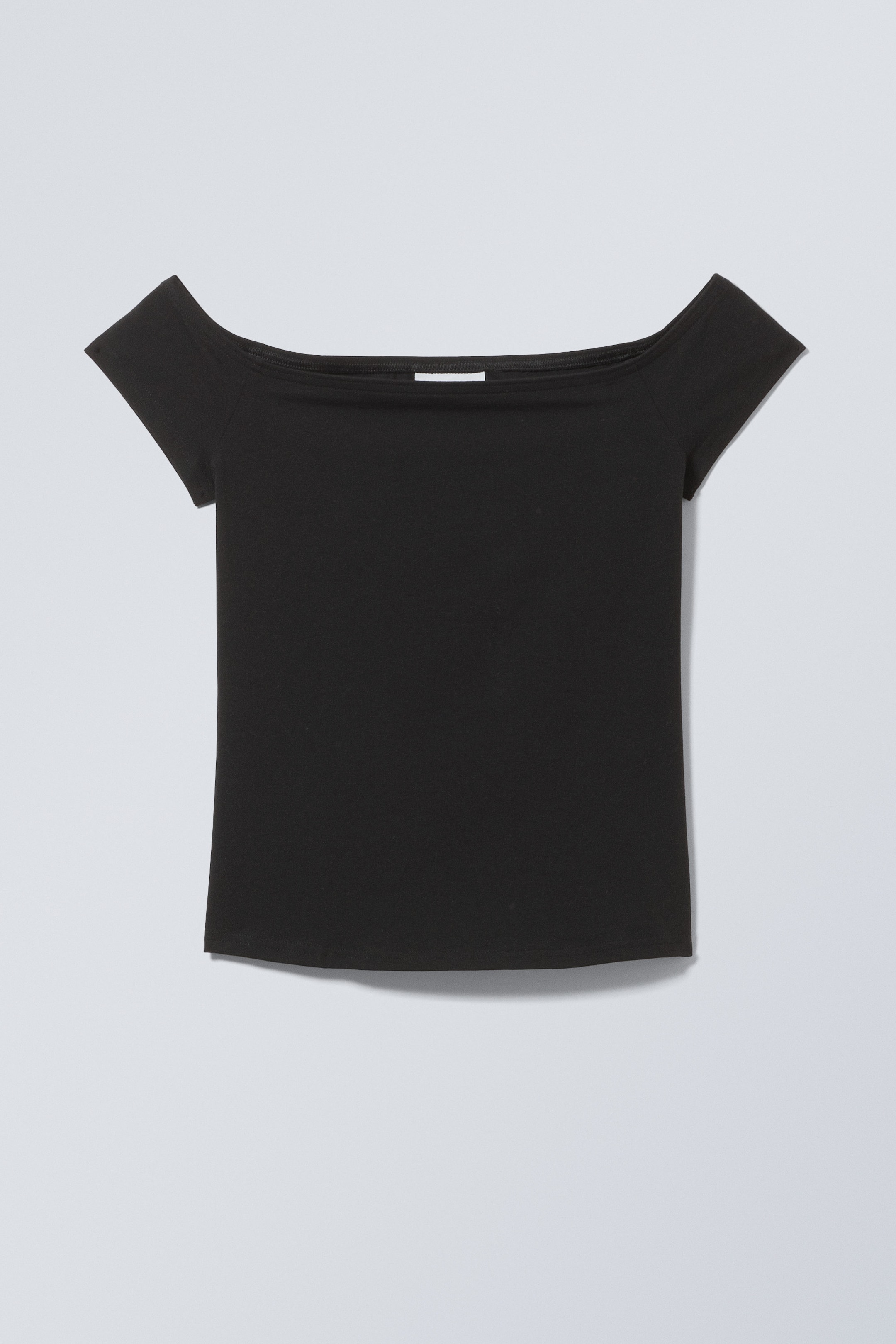 Black - Off Shoulder T-shirt - 0