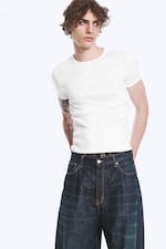 White - Ribbed classic T-shirt - 0
