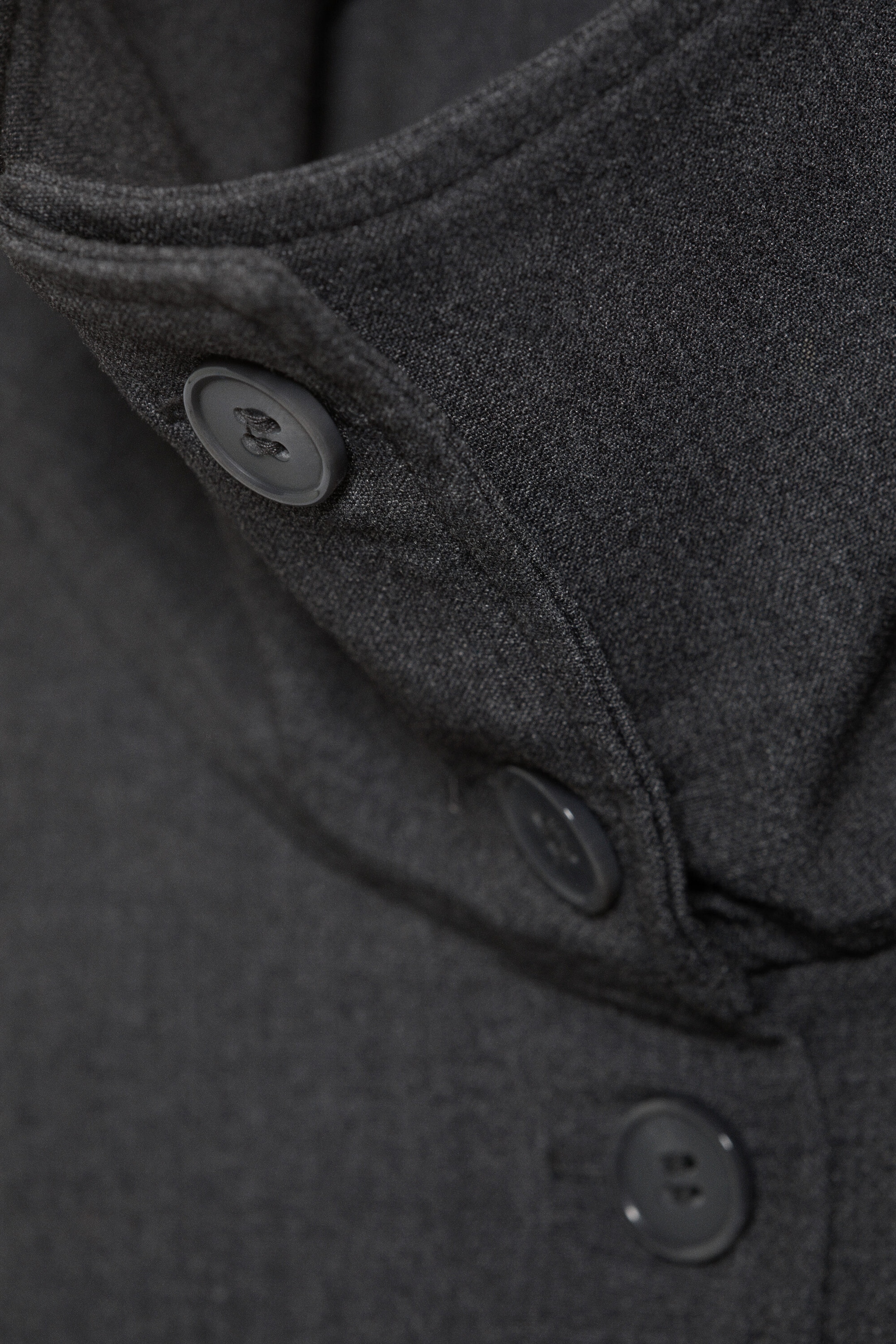 Dark Grey Melange - Long-sleeved buttoned shirt - 2