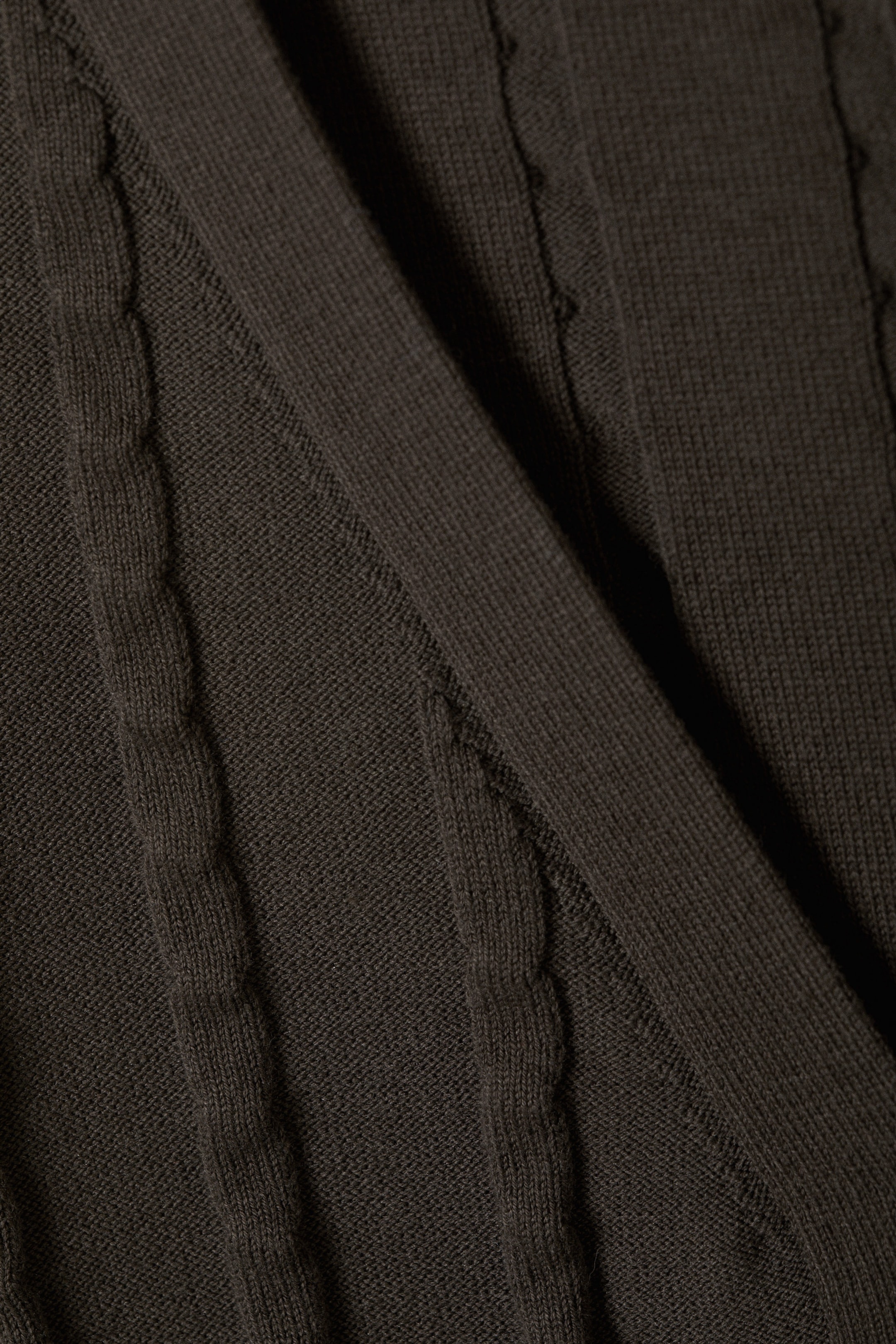 Dunkelgrau - Strukturierter Zip-Cardigan - 2