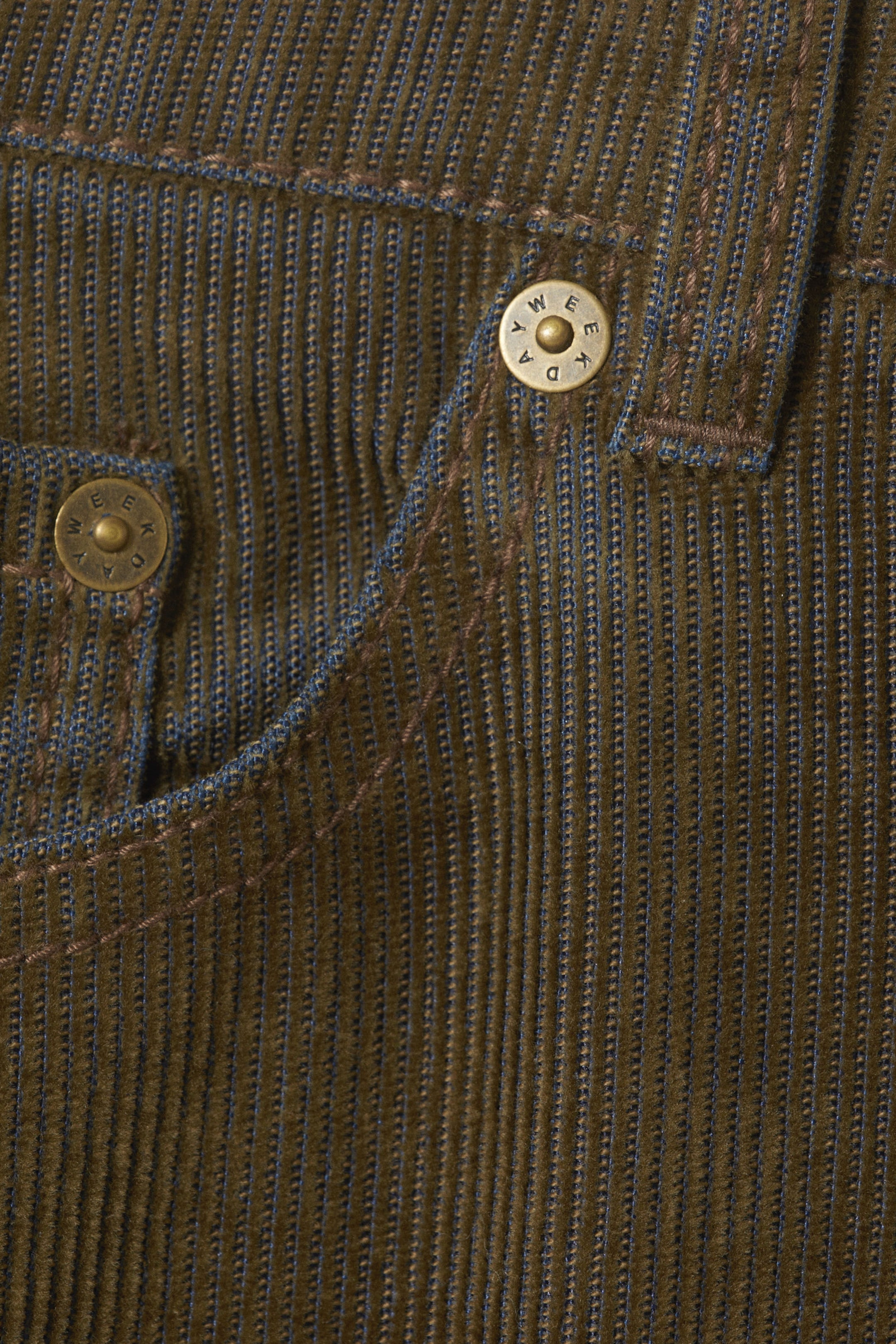 Two-toned Dark Mole - Astro Loose Baggy 2-Tone Corduroy Trousers - 8