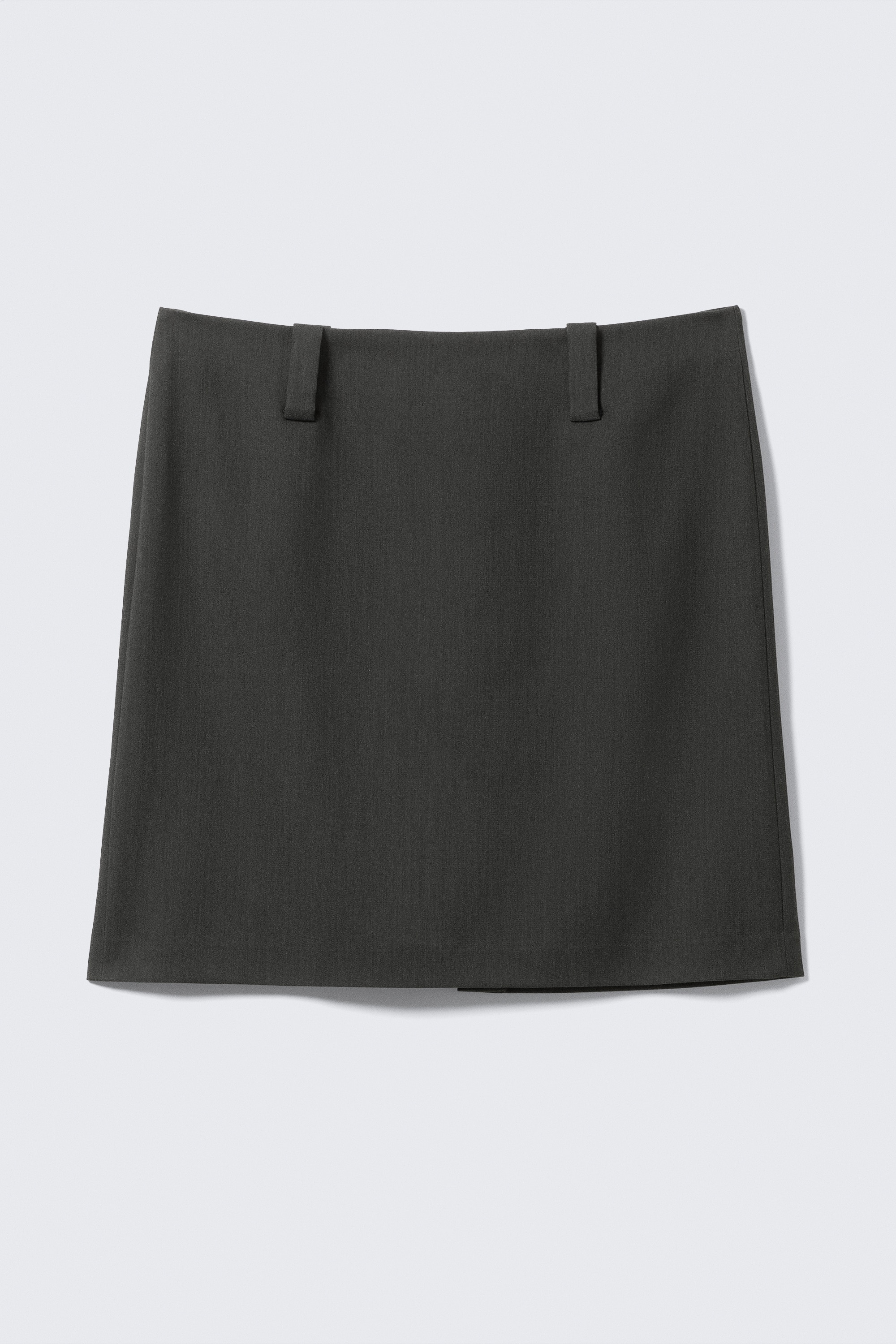 Midi sukně s nízkým pasem a úzkým střihem - Tmavě šedý melír