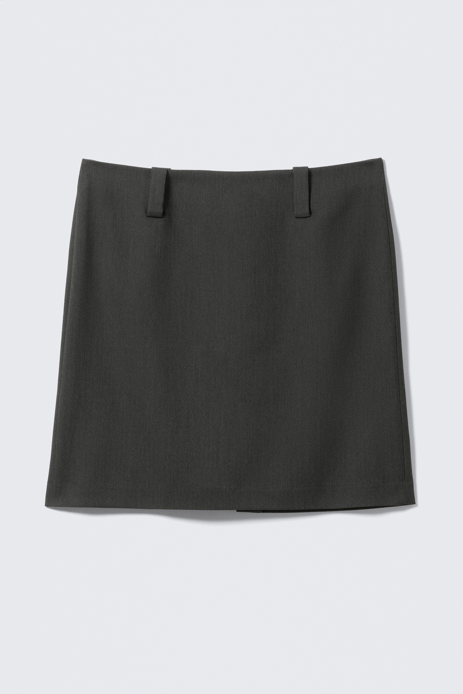 Low Rise Slim Fit Midi Suiting Skirt - Dark Grey Melange - 2