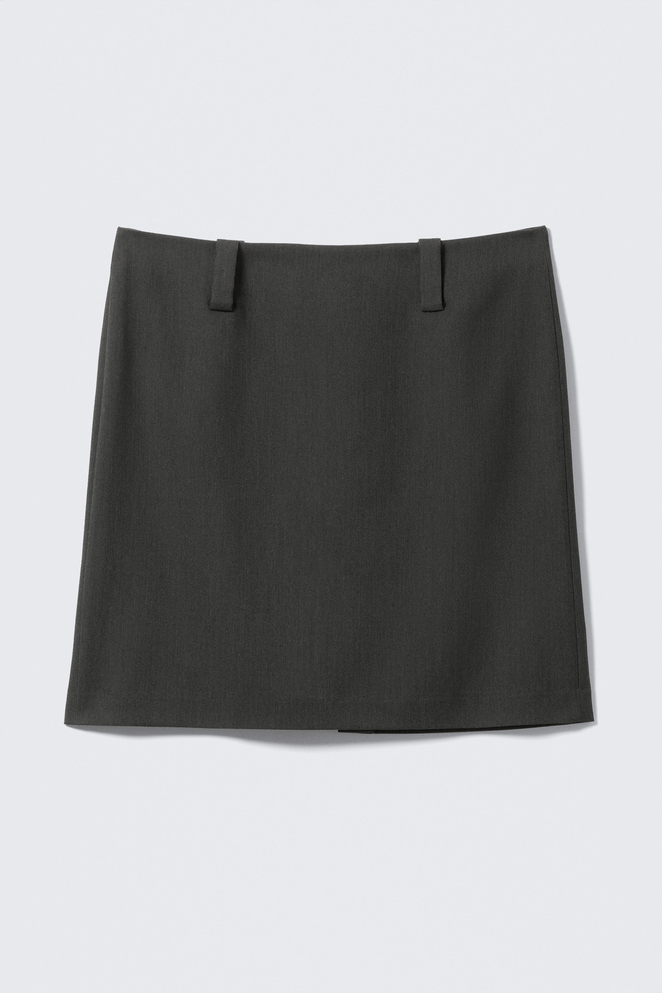 Dunkelgrau meliert - Midi-Anzugrock mit niedrigem Bund und Slim Fit - 3