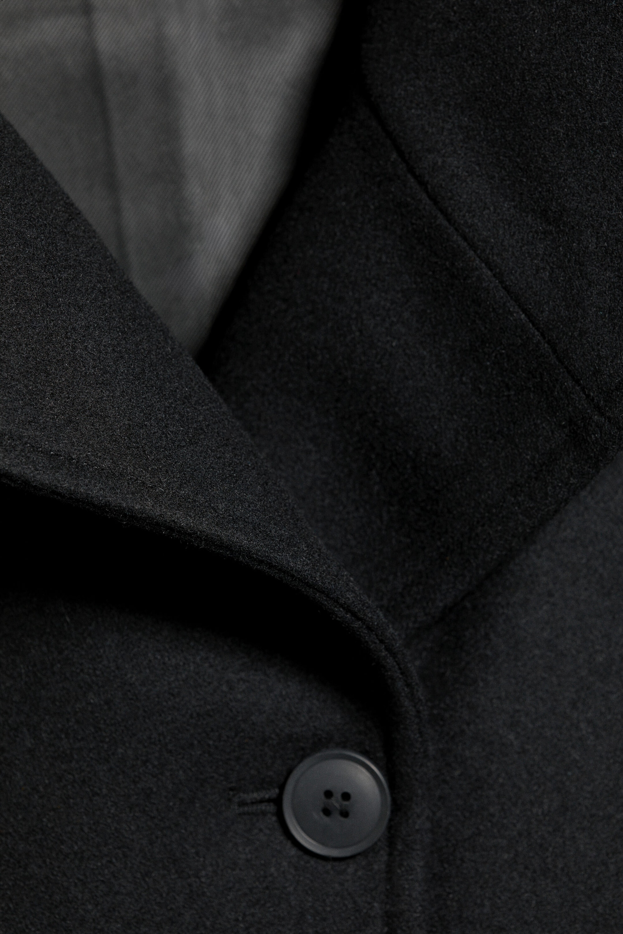 Black - Funnel collar wool-blend jacket - 6