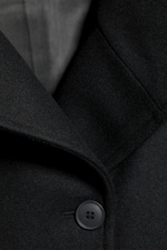 Black - Funnel collar wool-blend jacket - 6