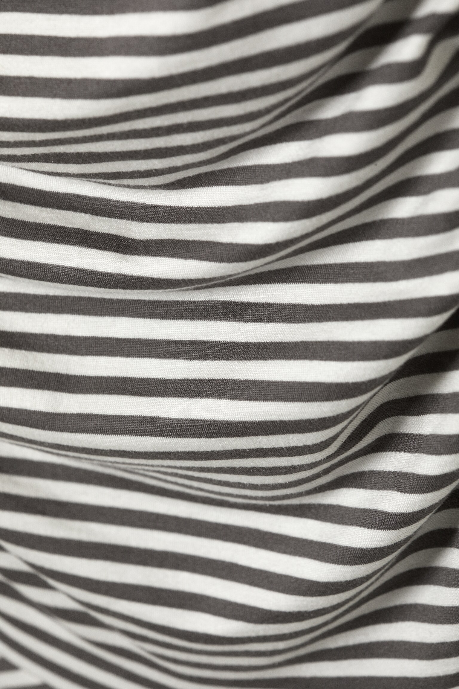 Ruched Tube Mini Dress - White & Dark Mole Stripe/Black - 3