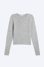 Grey Melange - Knitted Cardigan - 4