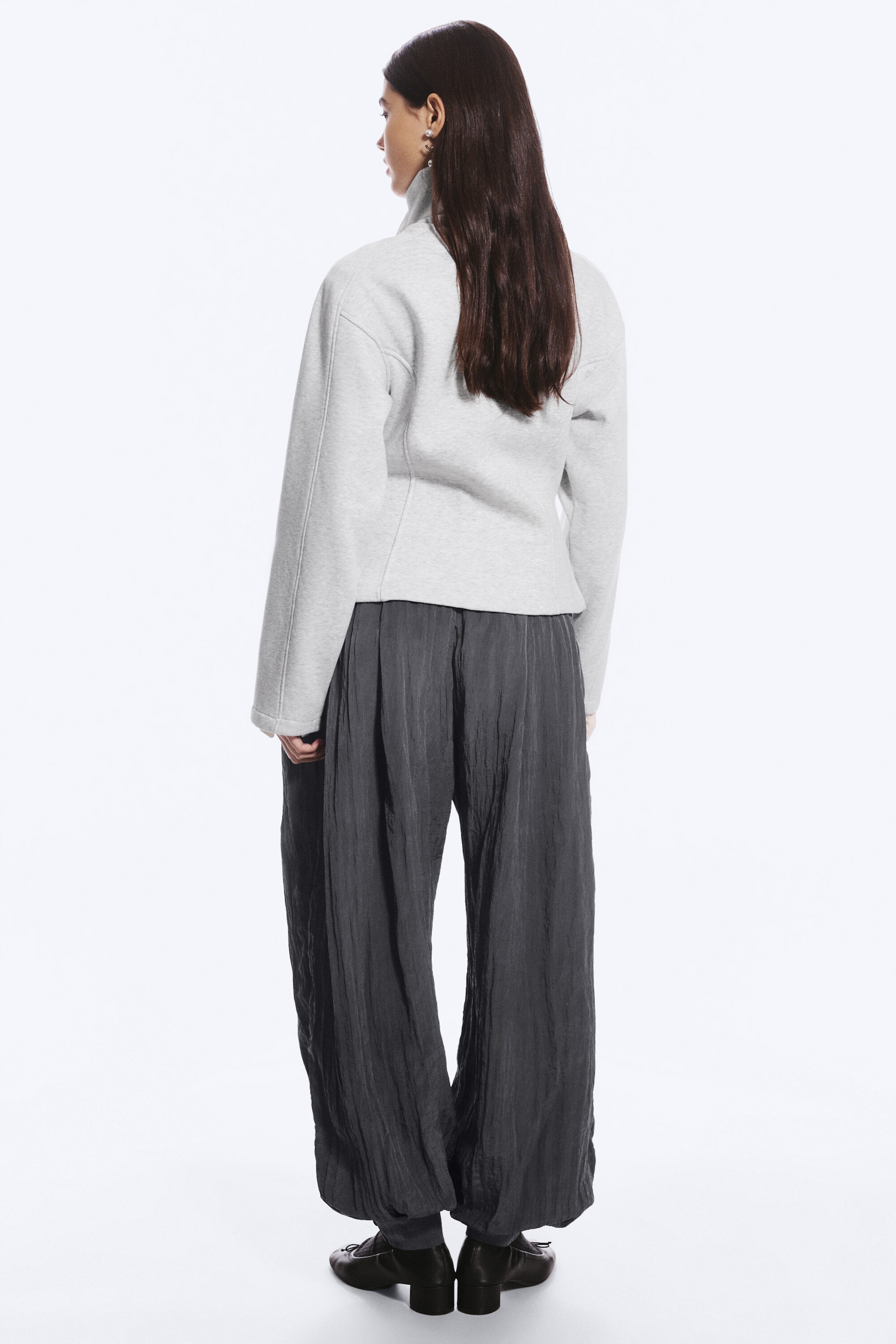 Grey Melange - Fitted Zip Sweatshirt - 3