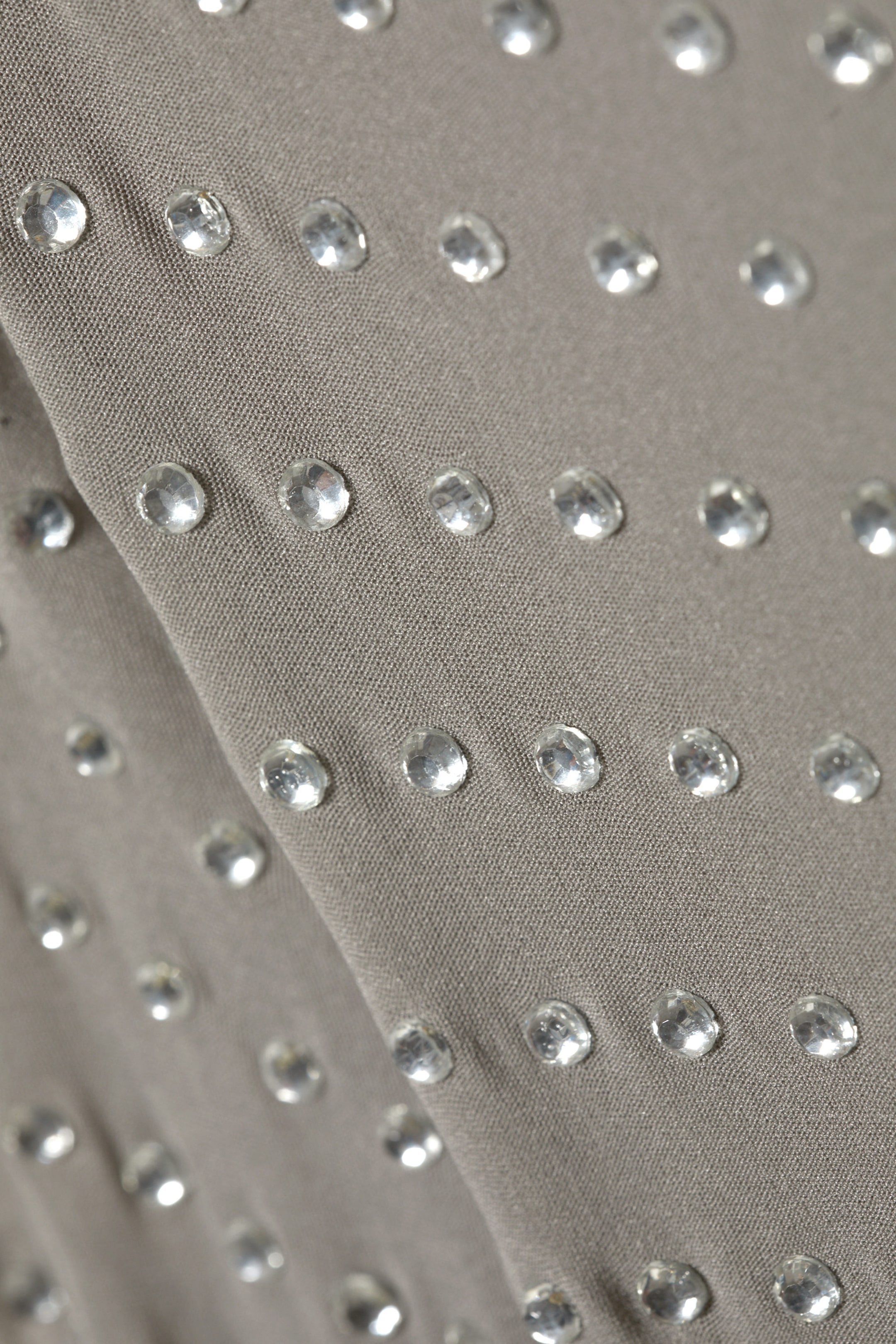 Dusty Grey - Sheer Rhinestone Longsleeve Top - 1