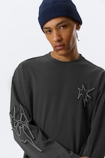 Dark Grey - Tristar - Great Boxy Graphic Long Sleeve T-shirt - 2