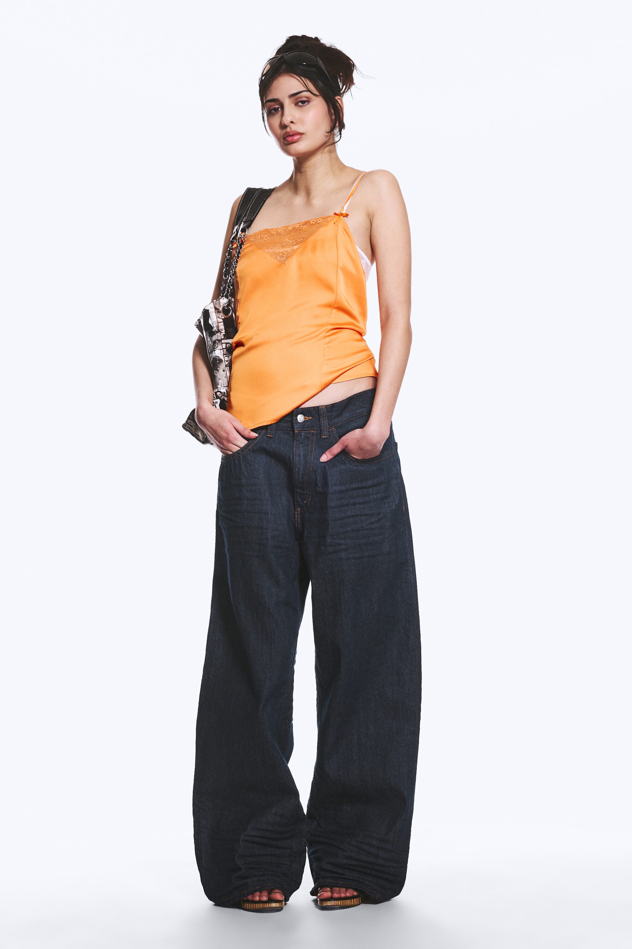 Extra Blue Rinse - Medium Blue - Looser Regular Waist Loose Straight Jeans - 2