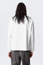 Wit - Wide oversized T-shirt met lange mouwen - 1