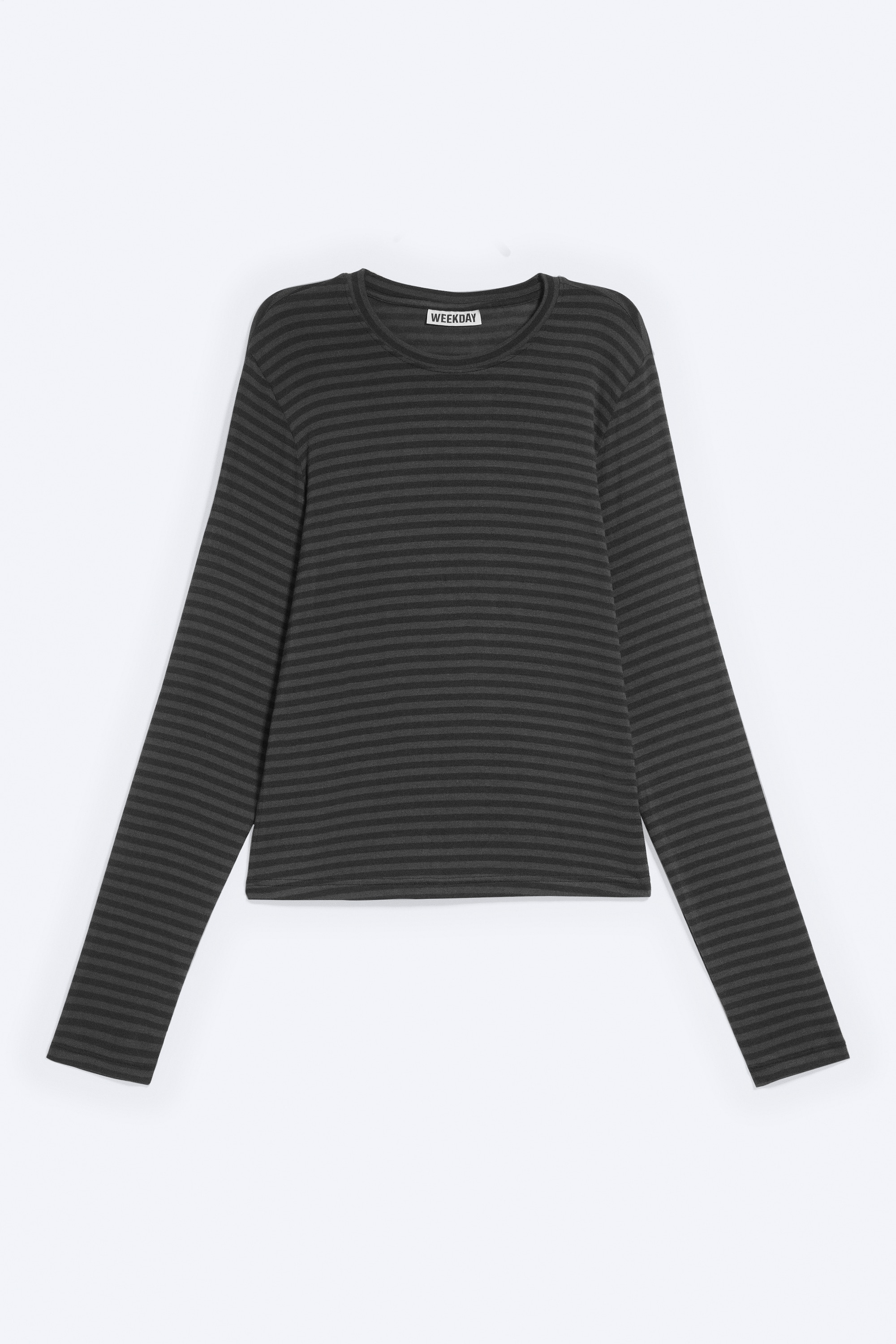 Camiseta de manga larga transparente - Gris oscuro a rayas/Blanco roto/Azul claro empolvado