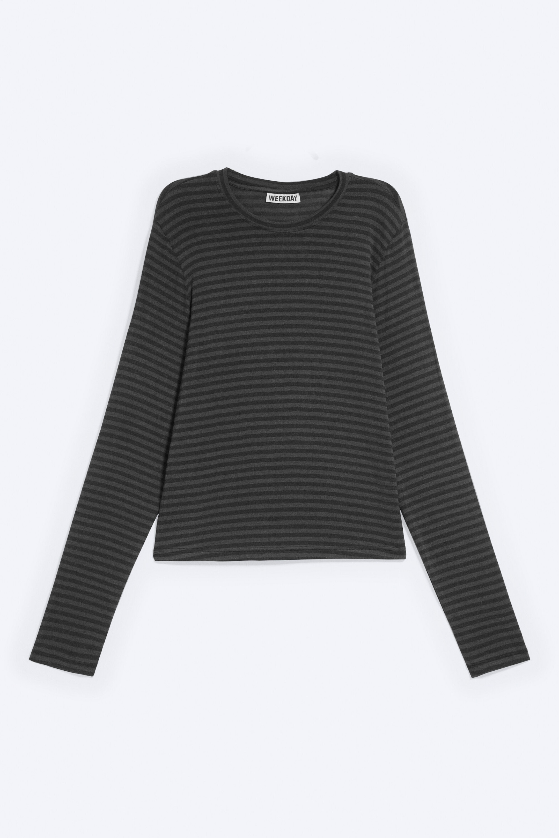 Dunkelgrau gestreift - Transparentes Longsleeve-Shirt - 4