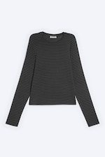 Dunkelgrau gestreift - Transparentes Longsleeve-Shirt - 4