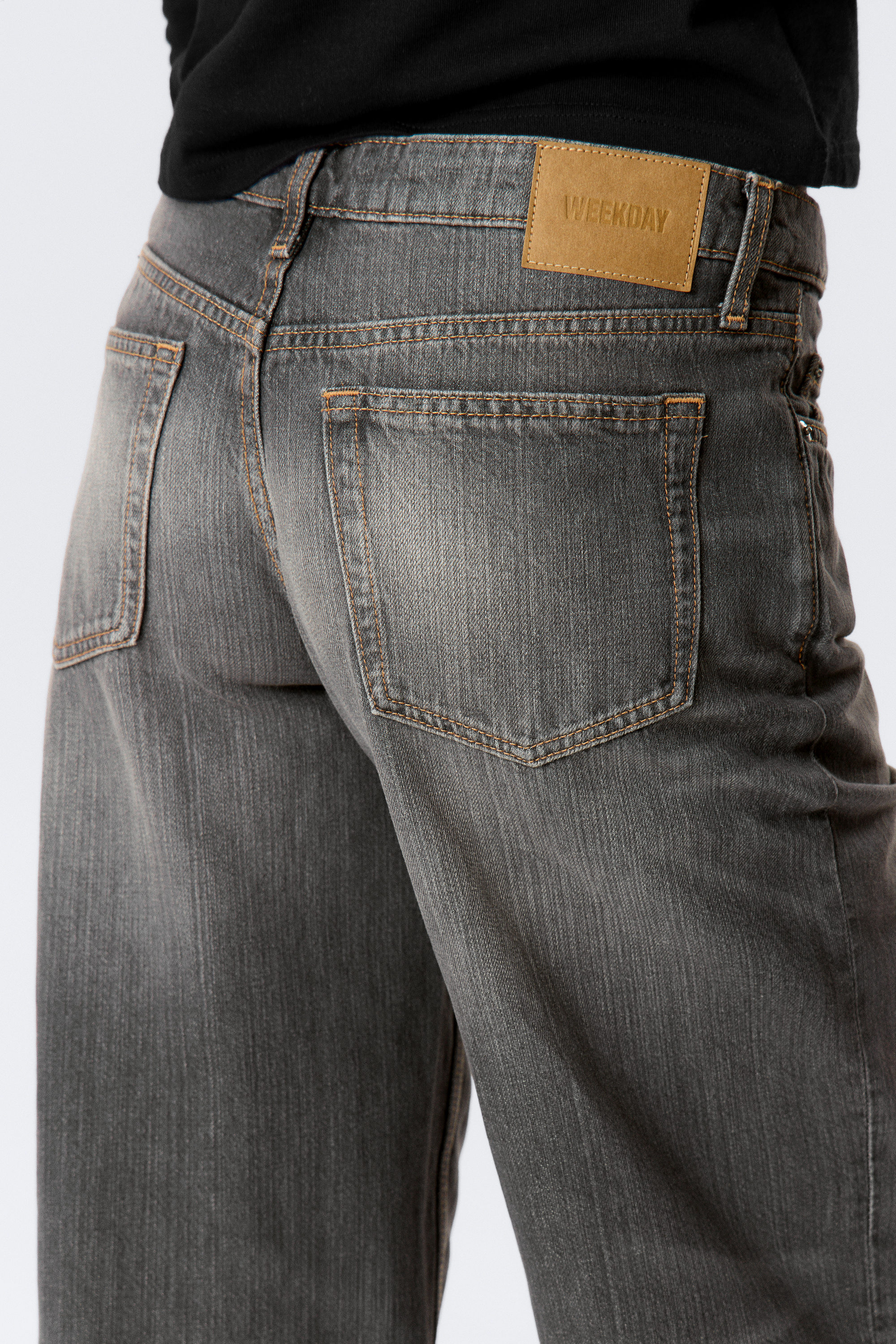 Mine Grey - Mörkgrå - Ample Low Waist Loose Wide Leg Jeans - 4