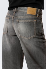 Mine Grey - Dark Grey - Ample Low Rise Loose Wide Leg Jeans - 4