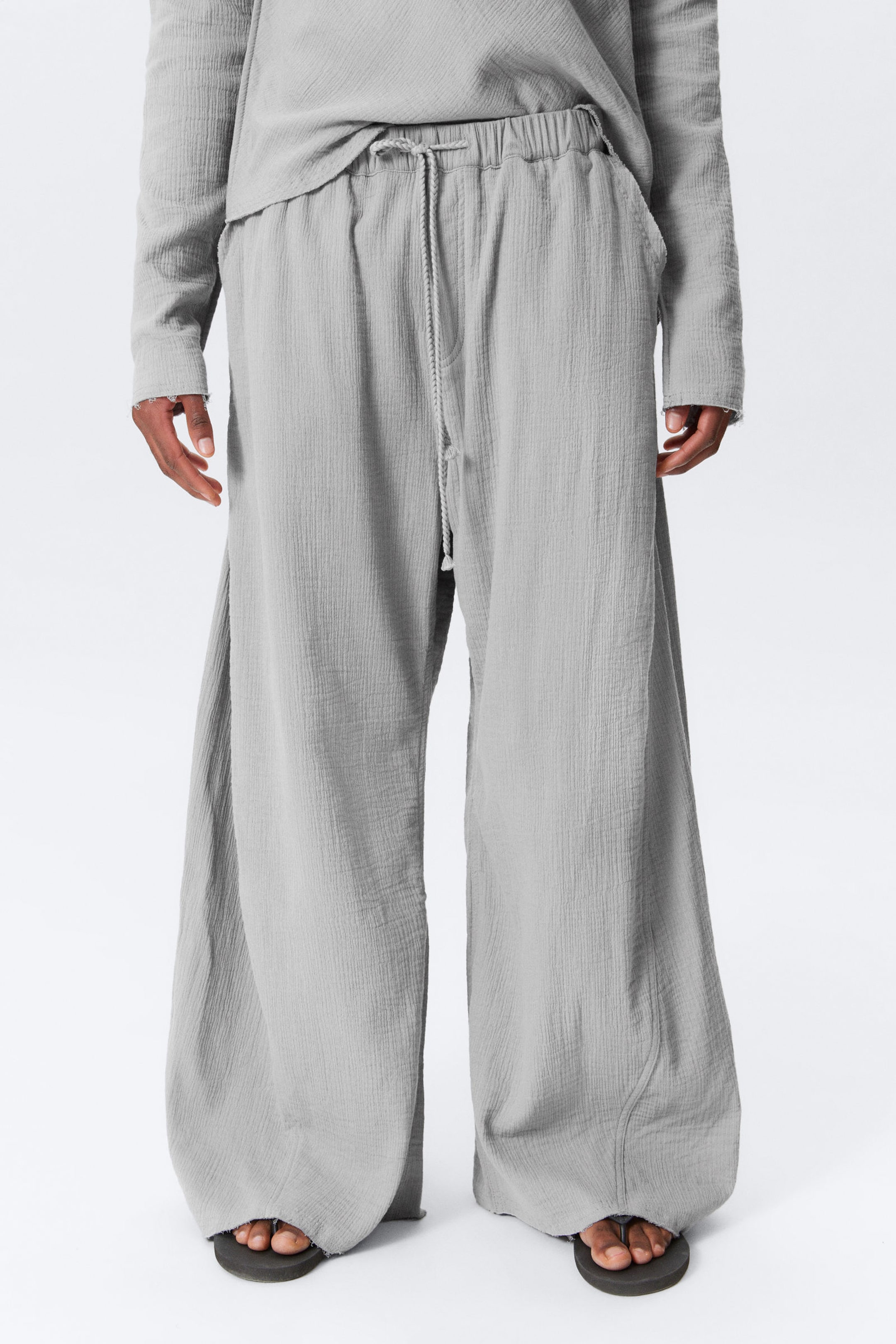 Dimgrå - Motion Low Waist Cotton Trousers - 3