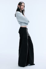 Dark Grey - Drawstring balloon trousers - 2