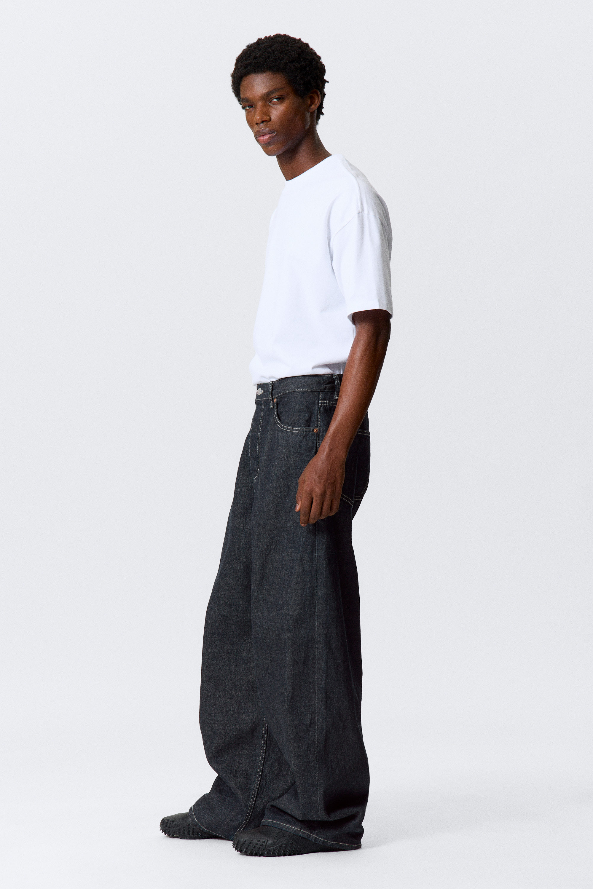 Blue Rinse - Mörkblå - Astro Loose Baggy Leg Jeans - 6