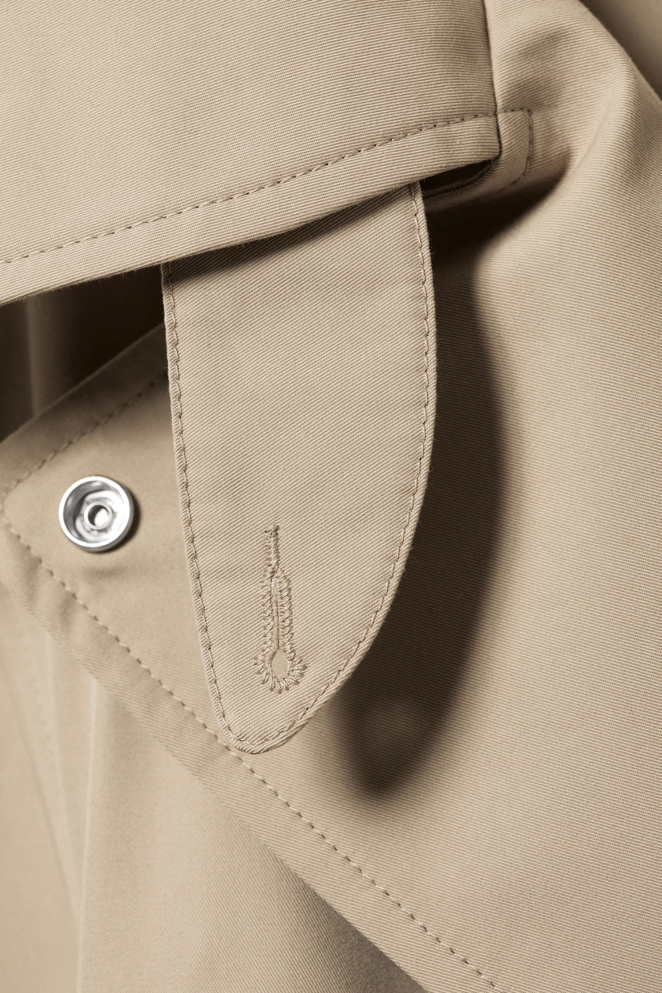 Beige - Oversized Double-Breasted Trench Coat - 9