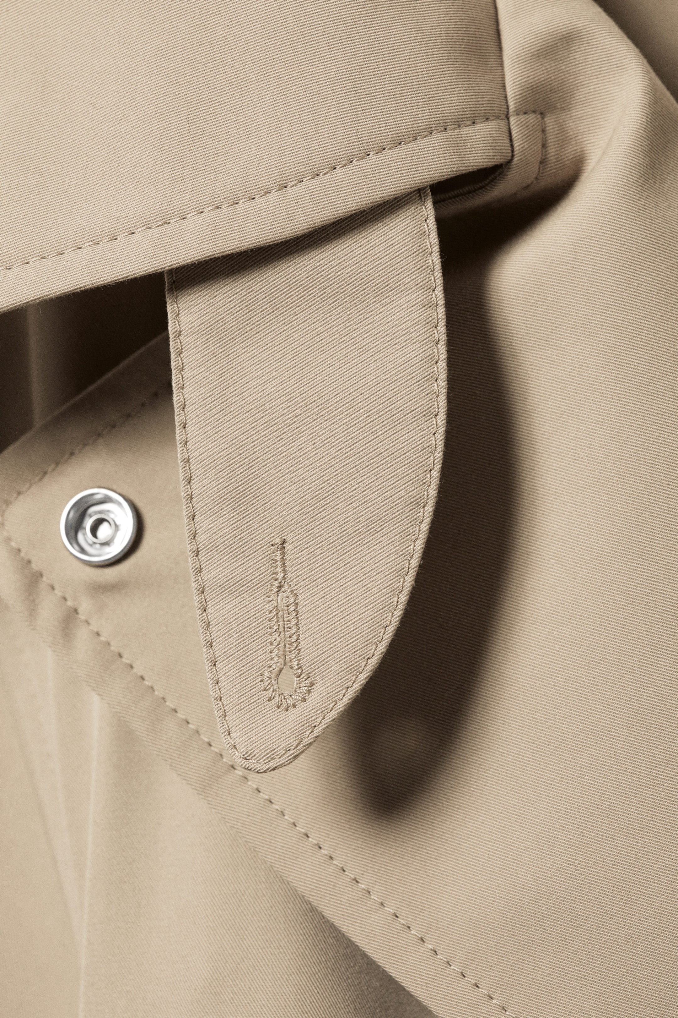 Beige - Oversized Double-Breasted Trench Coat - 3