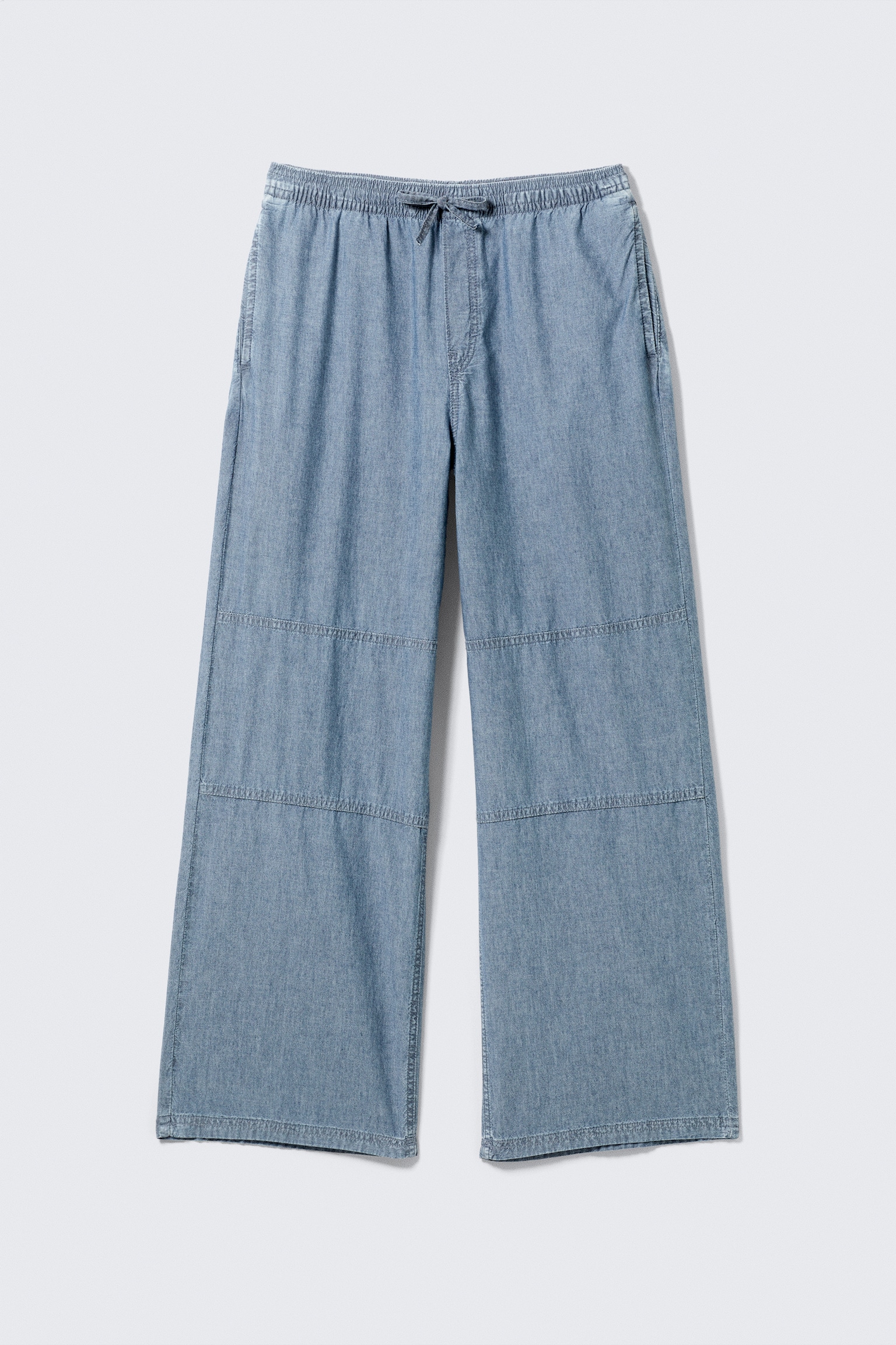 Weite Chambray-Jeans - Verwaschenes Blau/Schwarz meliert - 2