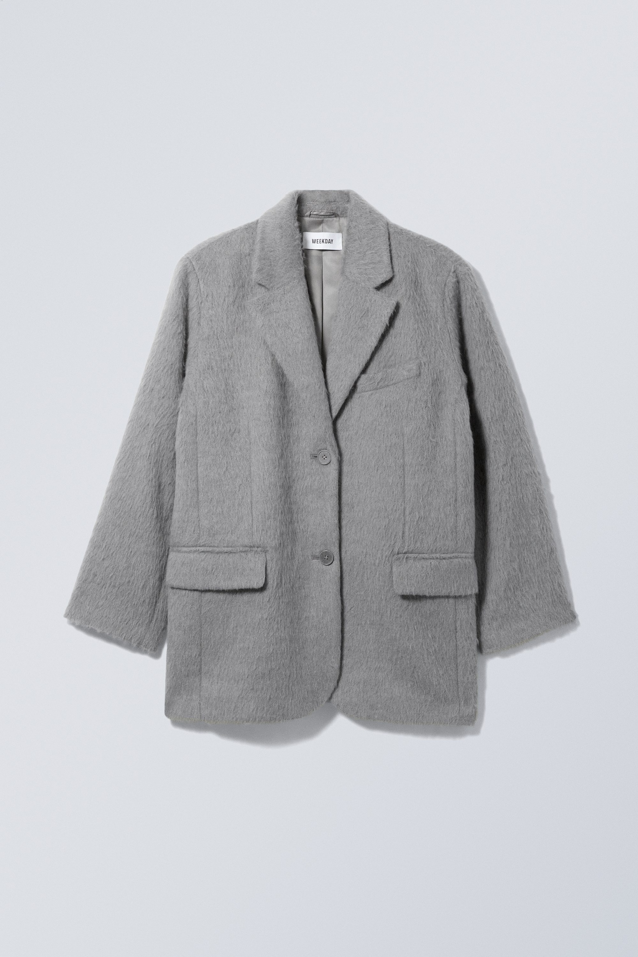 Zottelig/Staubgrau - Wollblazer Luciana - 0