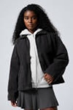Washed Black - Washed Cotton Canvas Zip-Up Jacket - 2