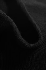 Black - Loose Wool Turtleneck Sweater - 4